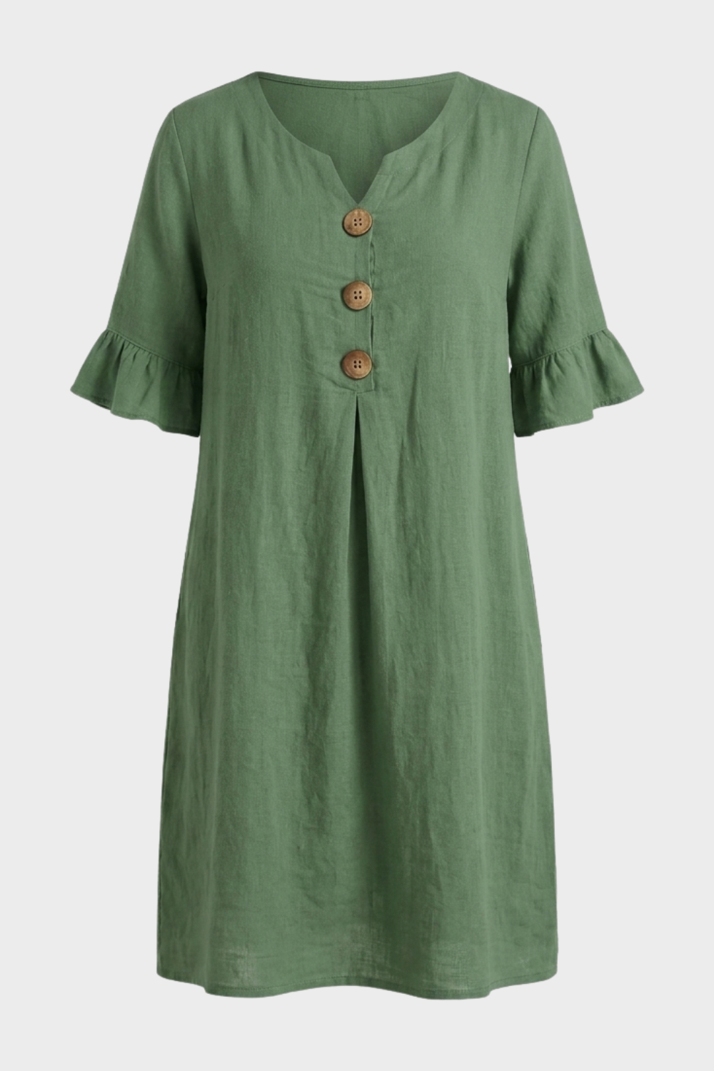 Damen Volant Sommerkleid | Knöpfe