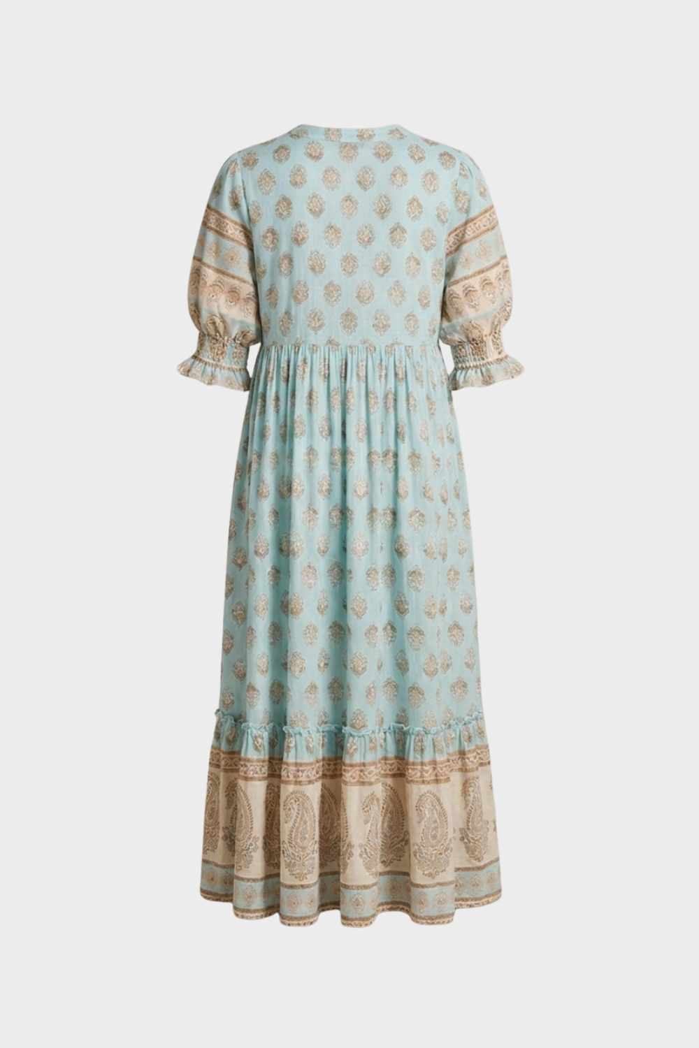 Damen Boho Maxikleid | Quastenband