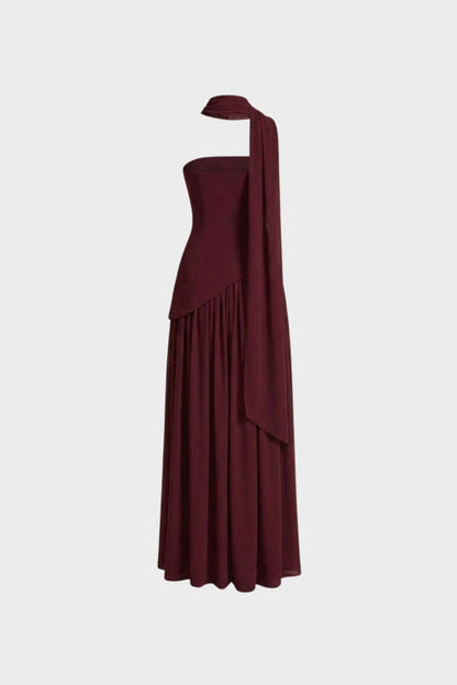 Damen Trägerlos Maxikleid | Elegant