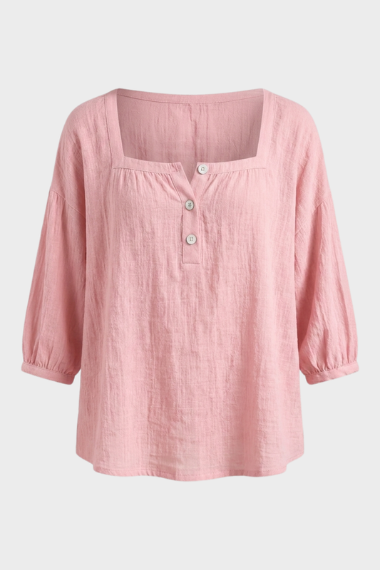 Damen Bluse Karree | Puffärmel