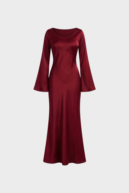 Damen Langarm Maxikleid | Elegant