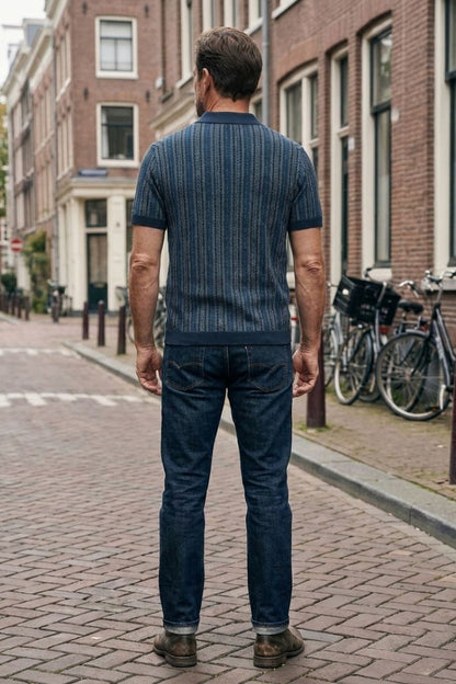 Herren Strick Polo | Jacquard