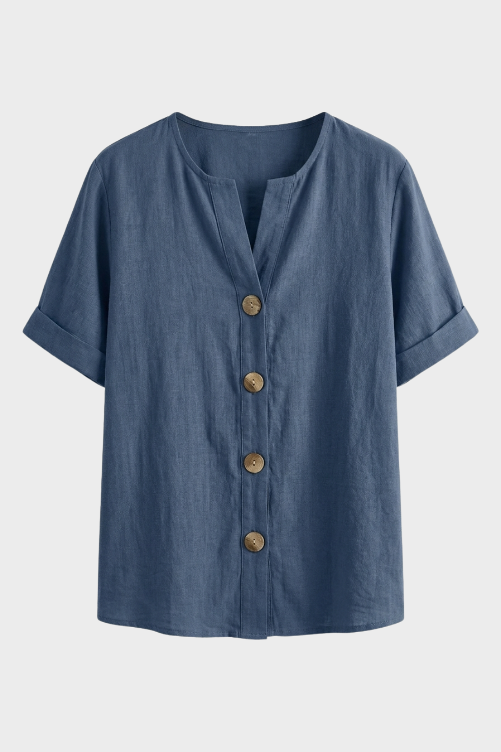 Damen Leichte Leinenbluse | Knöpfe