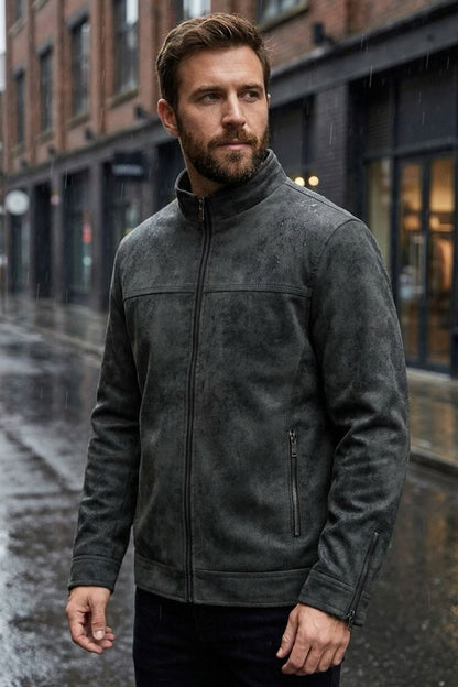 Herren Jacke mit Stehkragen und Reißverschluss