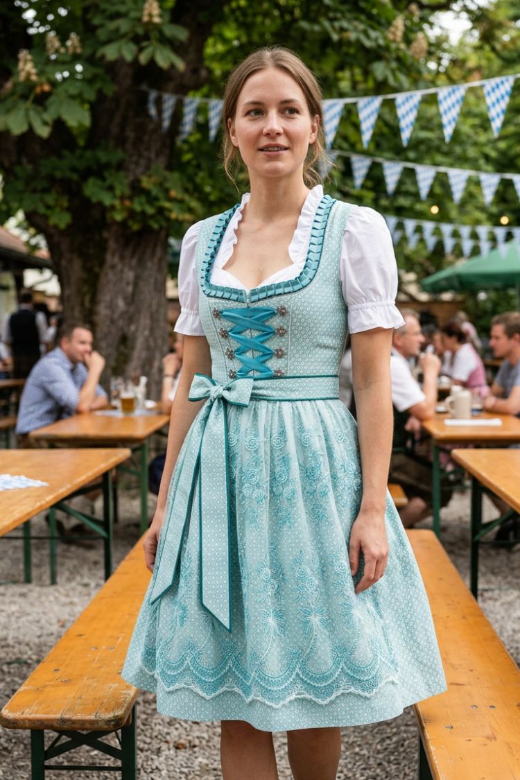 Damen Dirndlkleid | Taillenbetonte Form & Weiter Rock