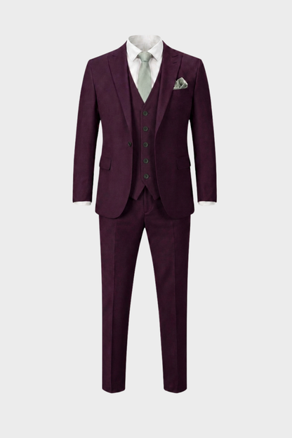 Herren Anzüge – Dreiteiliger Ein-Knopf-Anzug mit Weste und schlanker Silhouette für Hochzeiten & formelle Zeremonien