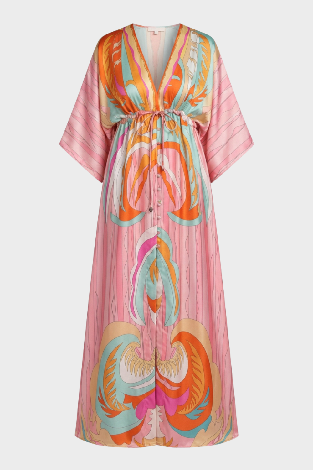 Damen Boho Maxikleid | Kimonoärmel