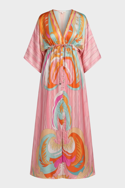 Damen Boho Maxikleid | Kimonoärmel