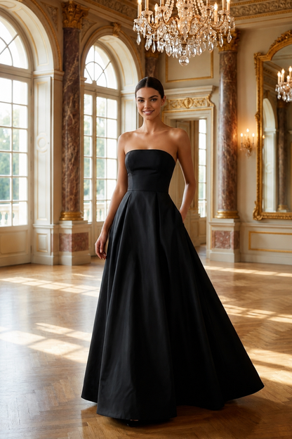 Damen Trägerloses Maxikleid | A-Linie