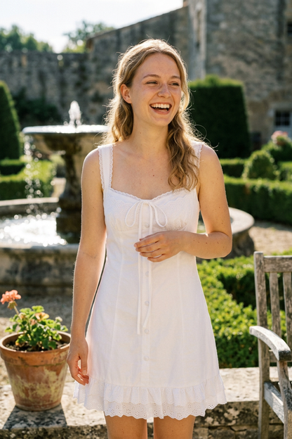 Sommerkleid Damen Trägerkleid mit Knopfleiste