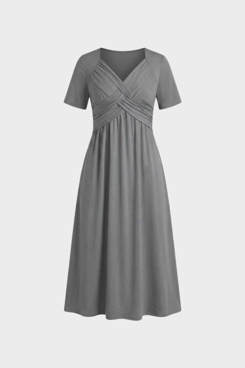 Damen Wickel Midikleid | Bauchweg