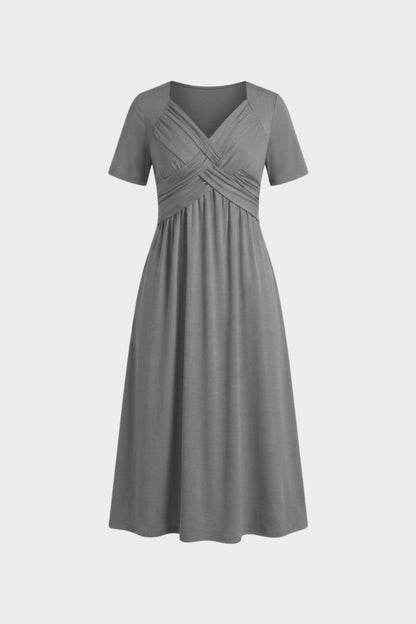 Damen Wickel Midikleid | Bauchweg