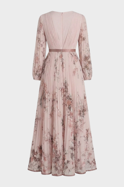 Damen Falten Maxikleid | Floral