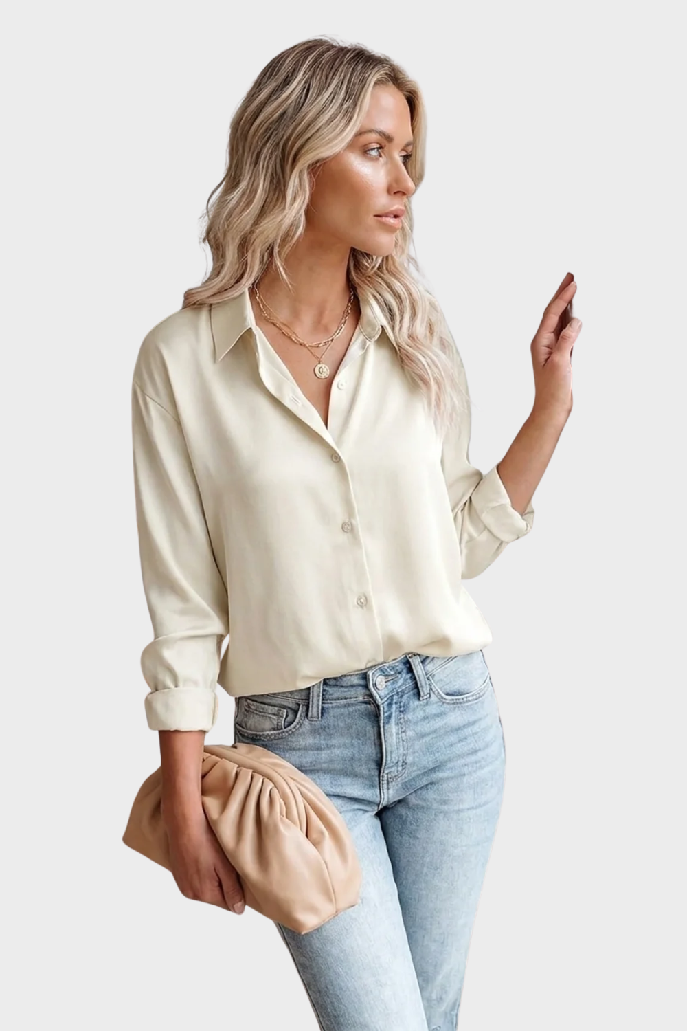 Damen Satin Bluse | Klassisch