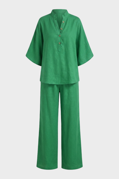 Damen Leinenset | Oberteil & Hose
