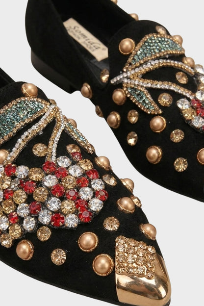 Damen Spitze Ballerinas | Strass