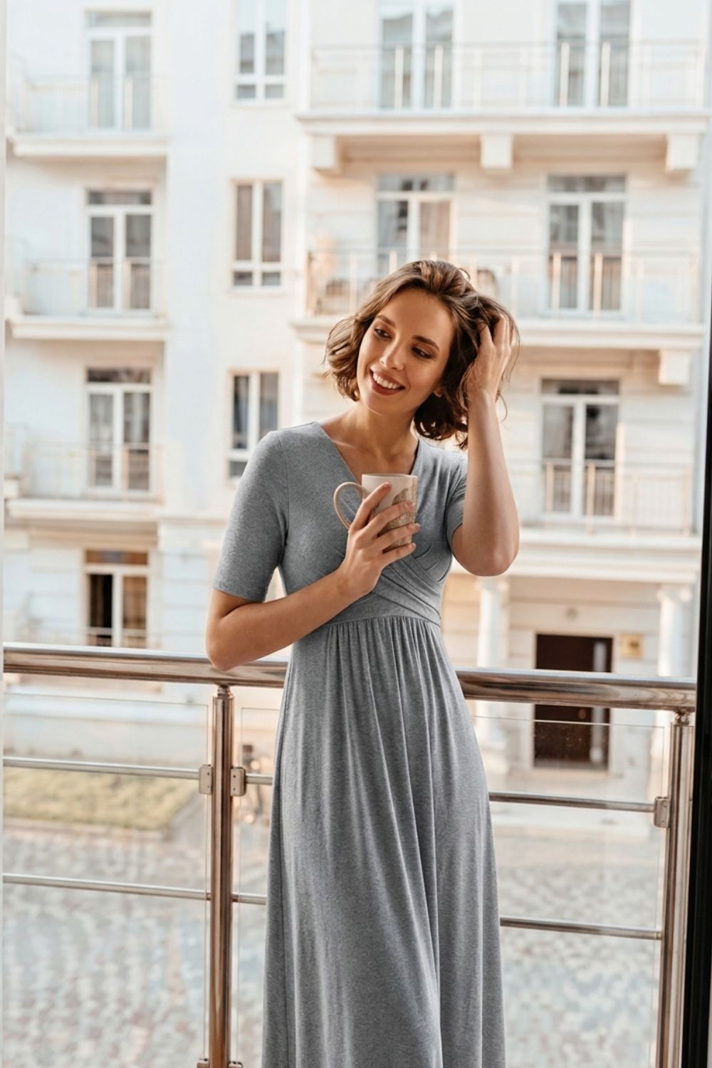Damen Wickel Midikleid | Elegant