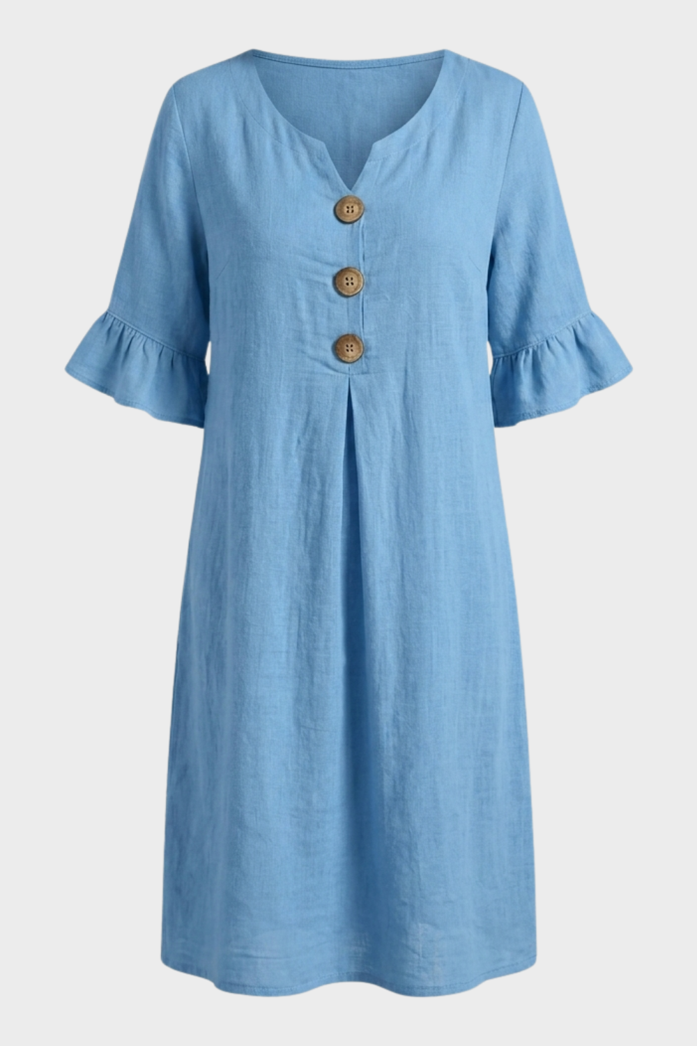 Damen Volant Sommerkleid | Knöpfe
