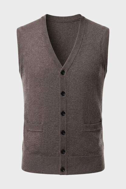 Strickweste Herren mit V-Ausschnitt und Knopfleiste