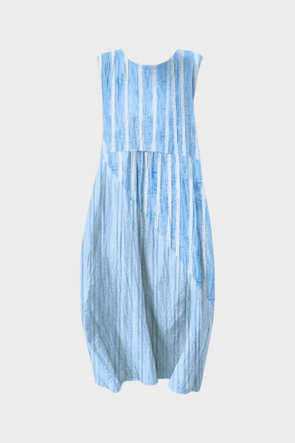 Damen Streifen Midikleid | Ärmellos