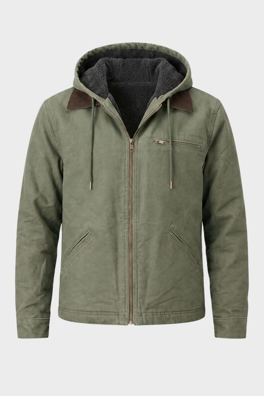 Herren Freizeitjacke mit Kapuze | Kontrastfutter & Reißverschluss