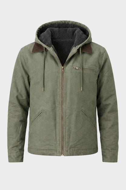 Herren Freizeitjacke mit Kapuze | Kontrastfutter & Reißverschluss