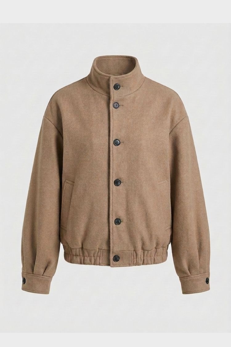 Herren Bomberjacke | Stehkragen & Knopfleiste