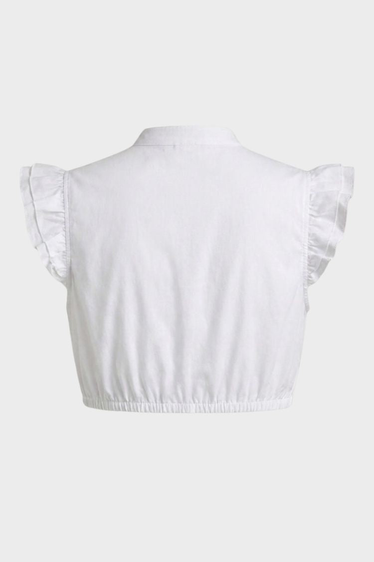 Damen Dirndlbluse | Rüschenbesatz & Kurze Silhouette