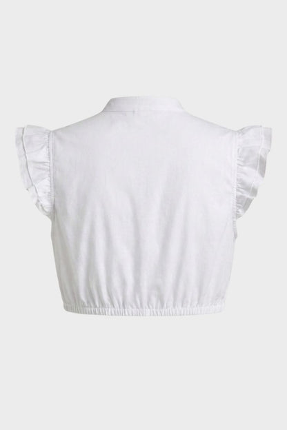 Damen Dirndlbluse | Rüschenbesatz & Kurze Silhouette