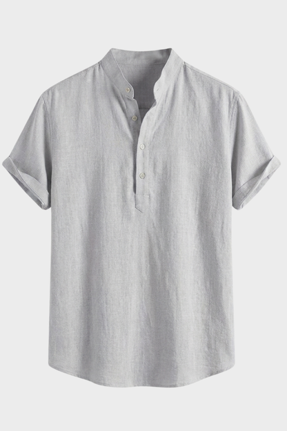 Herren Leinenhemd | Kurzarm Henley