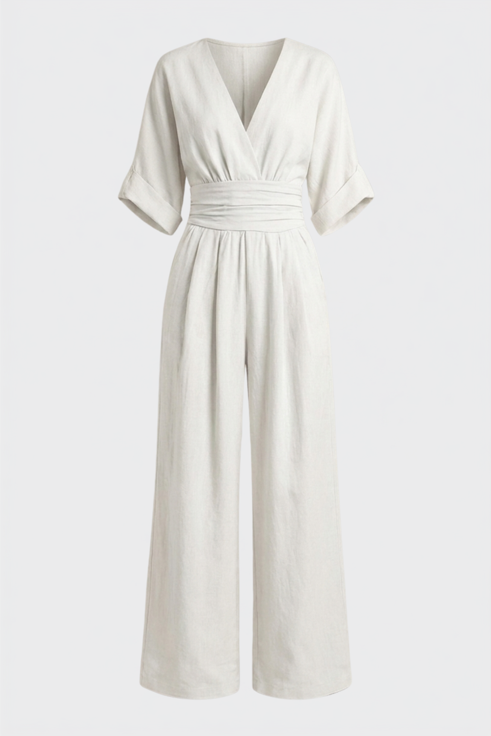 Damen Weites Jumpsuit | Wickel V-Ausschnitt