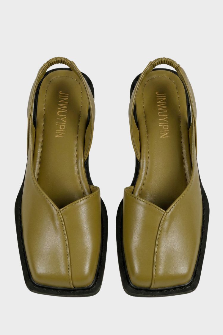 Damen Slingback Ballerinas | Eckige Zehenpartie