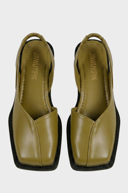 Damen Slingback Ballerinas | Eckige Zehenpartie