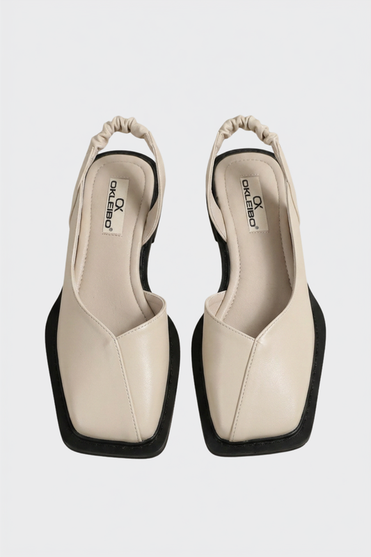 Damen Slingback Ballerinas | Eckige Zehenpartie