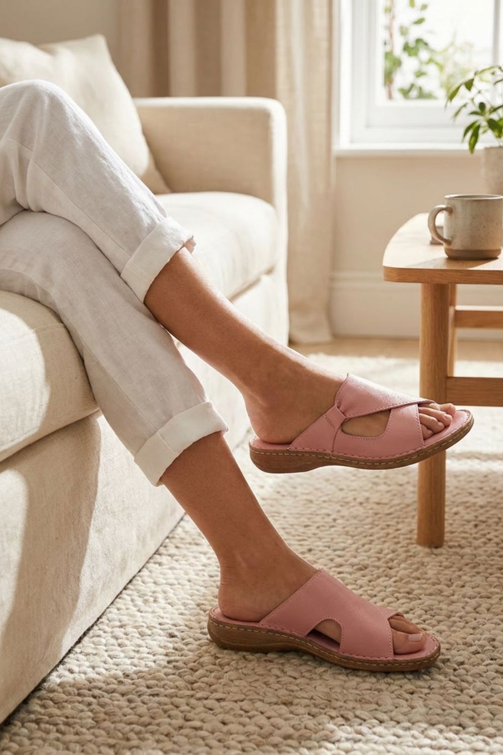 Sandalen Damen Pantoletten mit Kreuzriemen