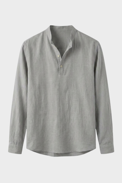 Herren Henley Langarmshirt | Stehkragen
