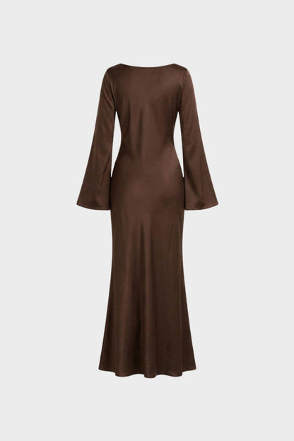 Damen Langarm Maxikleid | Elegant