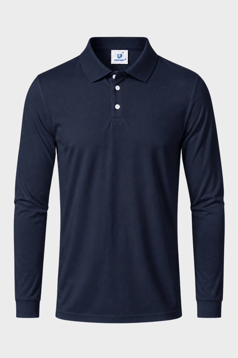 Herren Poloshirt Langarm mit Knopfleiste
