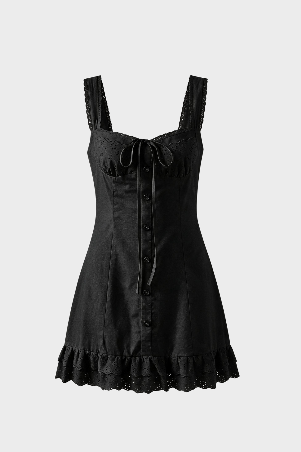Sommerkleid Damen Trägerkleid mit Knopfleiste