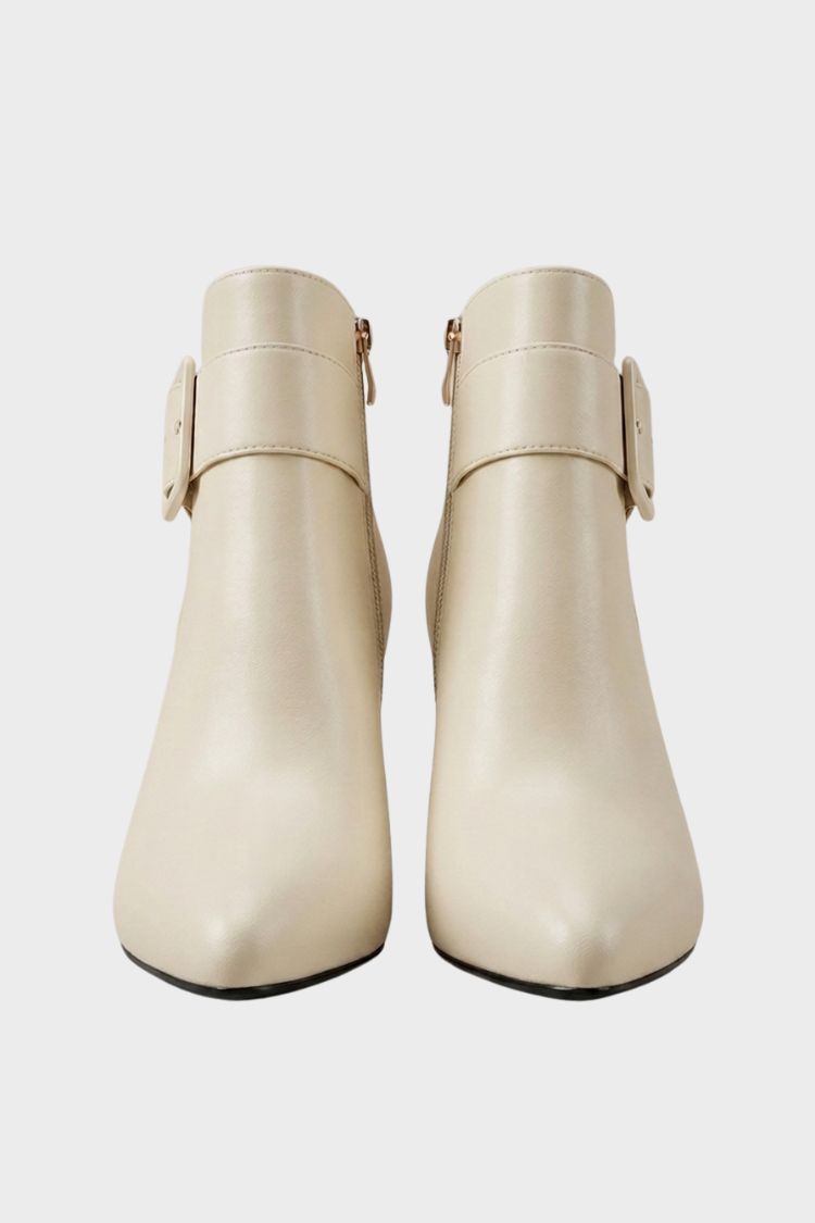 Damen Spitze Stiefeletten | Schnallendetail & Hoher Absatz