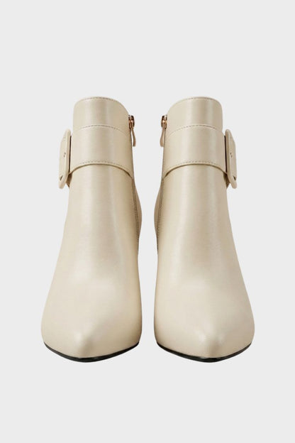 Damen Spitze Stiefeletten | Schnallendetail & Hoher Absatz