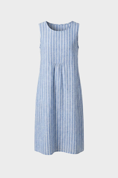 Damen Streifen Midikleid | Ärmellos
