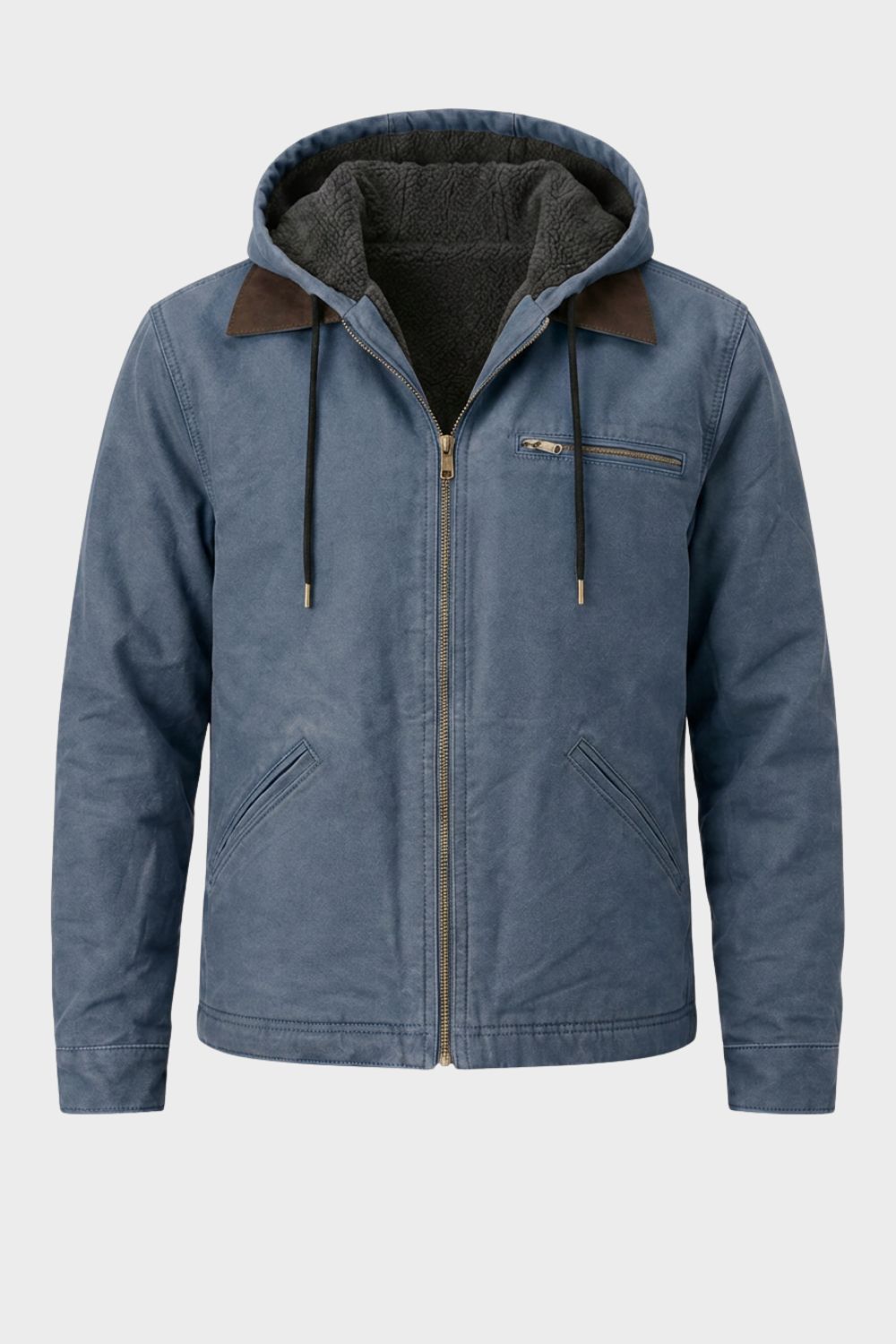 Herren Freizeitjacke mit Kapuze | Kontrastfutter & Reißverschluss
