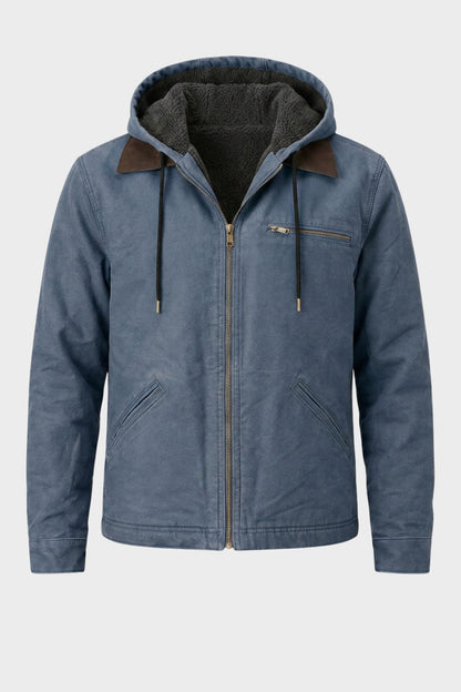 Herren Freizeitjacke mit Kapuze | Kontrastfutter & Reißverschluss