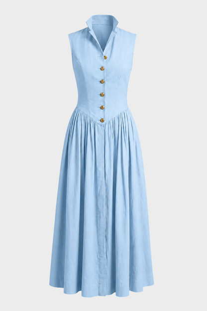 Damen Kragen Sommerkleid | Ärmellos