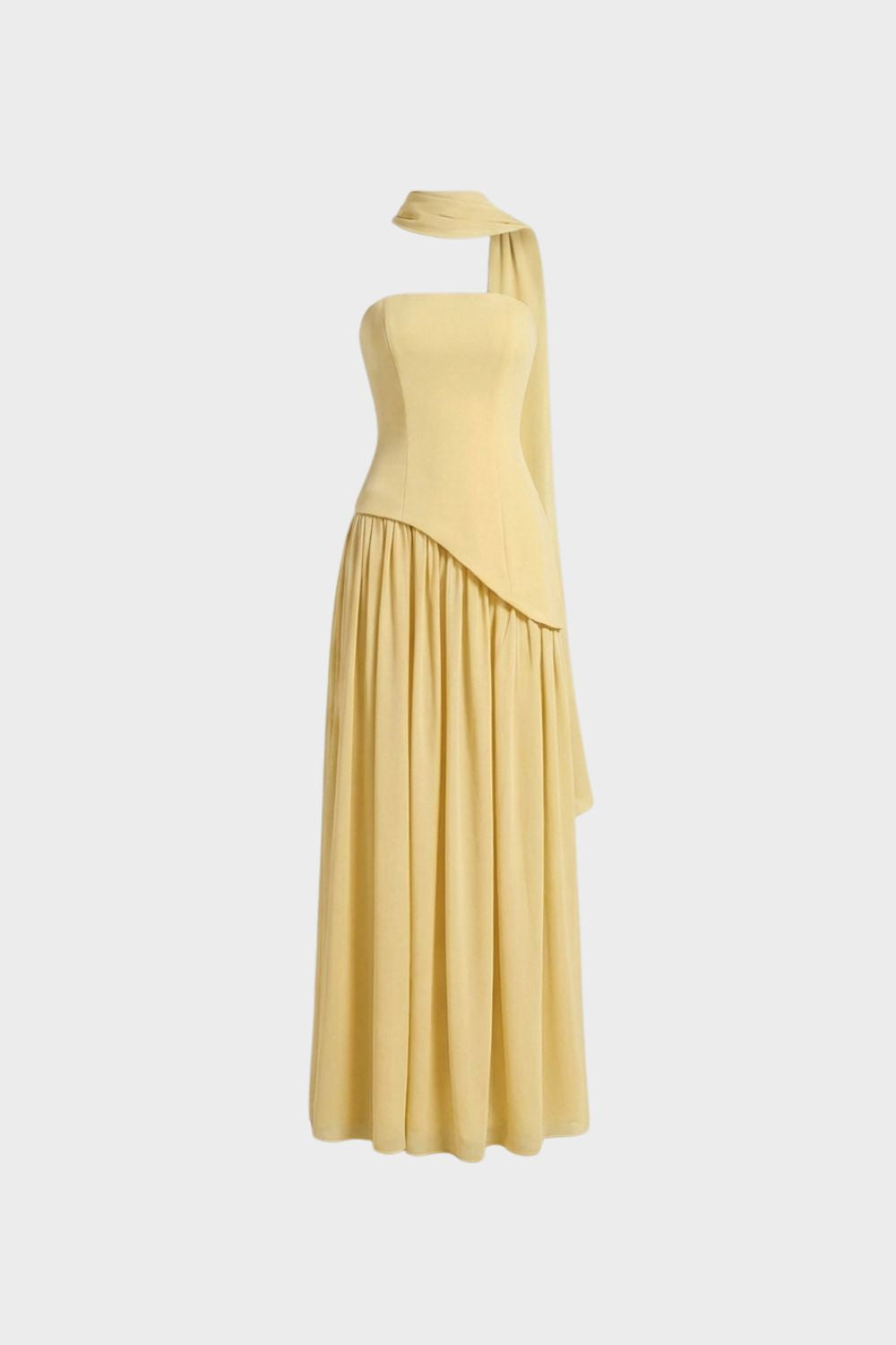 Damen Trägerlos Maxikleid | Elegant
