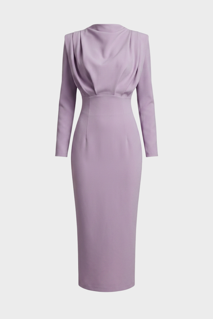 Damen Bodycon Midikleid | Stehkragen