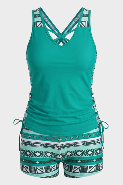 Damen Tankini Set | Gemusterte Shorts