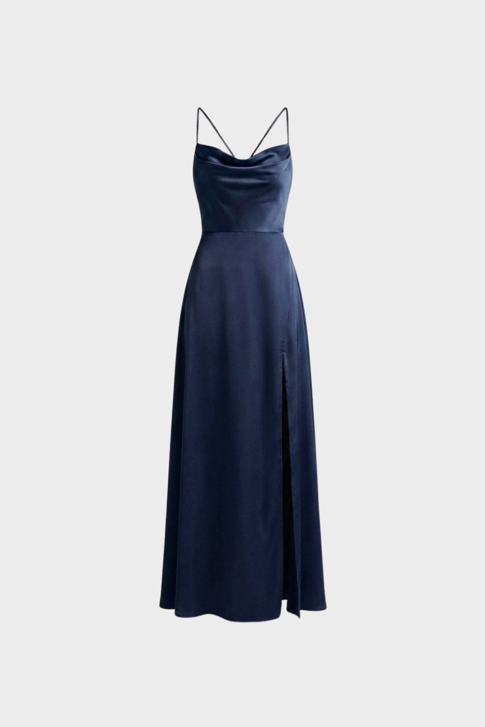 Damen Satin Abendkleid | Schlitz