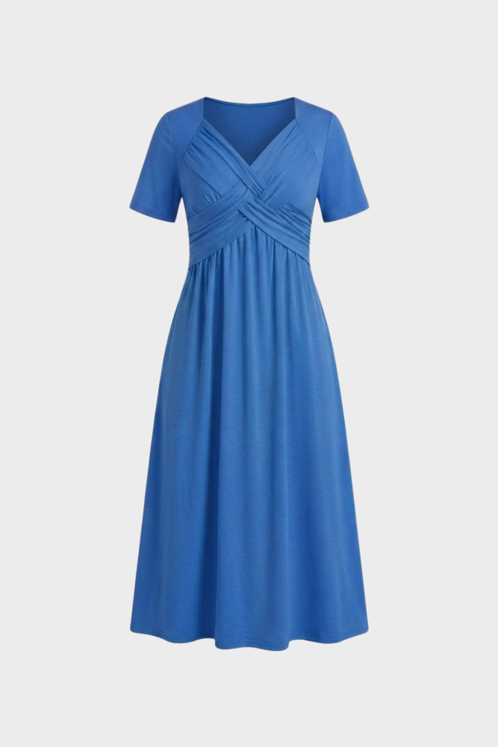Damen Wickel Midikleid | Bauchweg